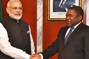 Presidente Nyusi e Primeiro Ministro Indiano Narendra Modi
