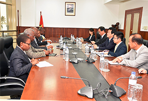 Ministro Baloi e o Ministro de Estado dos Negócios Estrangeiros do Japão, Kentaro Sonoura, em conversações