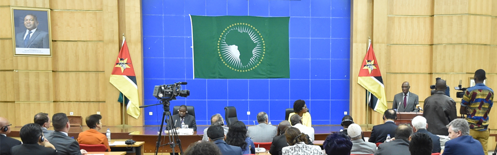 Ministro Baloi no acto do lançamento da semana comemorativa do Dia de África