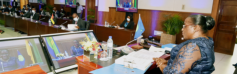 Ministra Verónica Macamo ao presidir o Conselho de Ministros da SADC, que decorreu em formato virtual