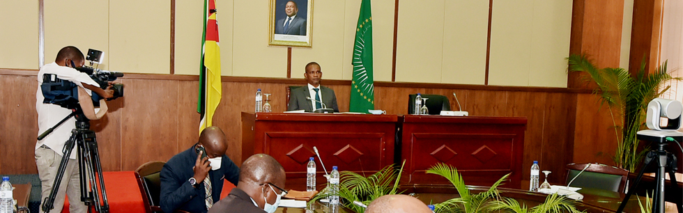 Vice-Ministro Manuel Gonçalves na reunião virtual do Conselho de Paz e Segurança da União Africana