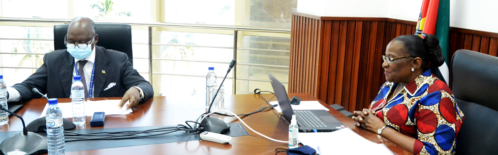 Ministra Verónica Macamo em video-conferência com seu homólogo de Cabo Verde, Rui Figueiredo Soares