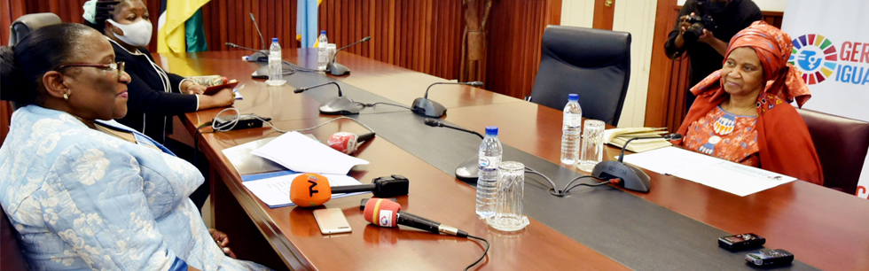 Ministra Verónica Macamo na audiência que concedeu à Subsecretária Geral das Nações Unidas e Directora Executiva da ONU-Mulheres, Phumzile Mlambo-Ngcuka, em Maputo