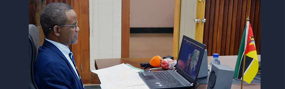 Vice-Ministro Manuel Gonçalves na audiência virtual concedida à Embaixadora Regional para a África Subsahariana da COP26, Janet Rogan