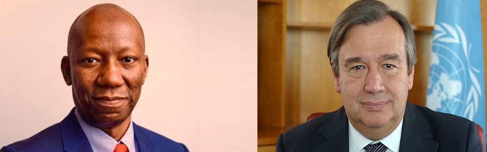 O novo Director-Geral das Tecnologias da Informação da ONU, Bernardo Mariano Jr. e o Secretário Geral da ONU, António Guterres