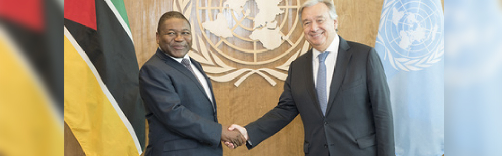 Presidente Filipe Nyusi e o Secretário Geral António Guterres na 73ª Assembleia Geral das Nações Unidas