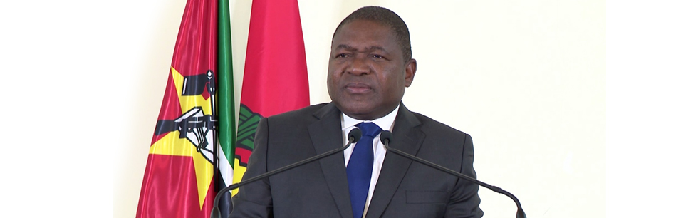 Presidente Filipe Nyusi ao proferir à Comunicação à Nação sobre a situação de segurança em Cabo Delgado