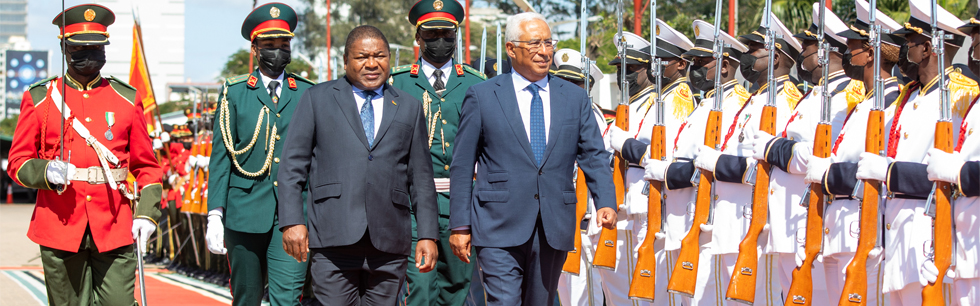Presidente Filipe Nyusi e o Primeiro Ministro António Costa na quinta Cimeira Moçambique Portugal em Maputo