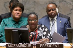 Ministra Verónica Macamo a presidir o Debate Aberto de Alto Nível no Conselho de Segurança das Nações Unidas, em Nova Iorque