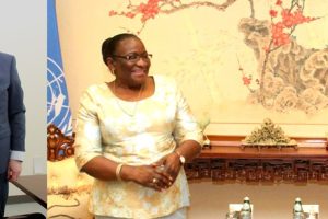 Ministra Verónica Macamo nos encontros com o representantes da China e da Rússia nas Nações Unidas em Nova Iorque