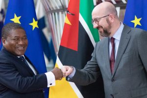 Presidente Filipe Nyusi e o Presidente do Conselho Europeu Charles Michel em Bruxelas
