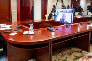 Presidente Filipe Nyusi na Cimeira virtual dos Chefes de Estado e de Governo da Troika do Órgão da SADC