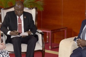 Presidente Filipe Nyusi na acreditação da Alta Comissária do Reino Unido da Grá Bretanha e Irlanda do Norte Helen Lewis