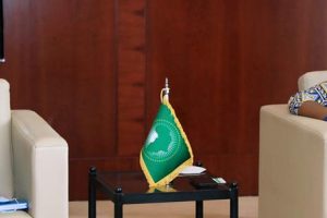 Vice Ministro Manuel Gonçalves em Adis Abeba no encontro de trabalho que manteve com a Vice Presidente da Comissão da União Africana Monique Nsanzabaganwa