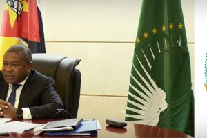 Presidente Nyusi discursa na 3ª Cimeira de Chefes de Estado e de Governo do MARP, em videoconferência