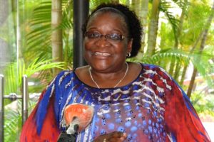 Ministra Verónica Macamo ao conceder a conferência de imprensa sobre a participação no Conselho Executivo da União Africana