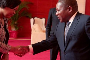 Presidente da República ao receber Cartas Credenciais da Embaixadora do Seychelles