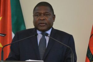 Presidente da Reública, Filipe Jacinto Nyusi, ao procerer a comunicação à nação