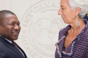 Presidente da República, Filipe Nyusi e a directora geral do FMI, Christine Lagarde