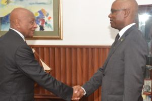 Ministro José Pacheco ao receber o Secretário Geral Assistente das Nações Unidas para Assuntos Políticos, Tayé-Brook Zerihoun