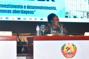 Ministra Verónica Macamo na sessão de encerramento do 10º Conselho Coordenador do MINEC